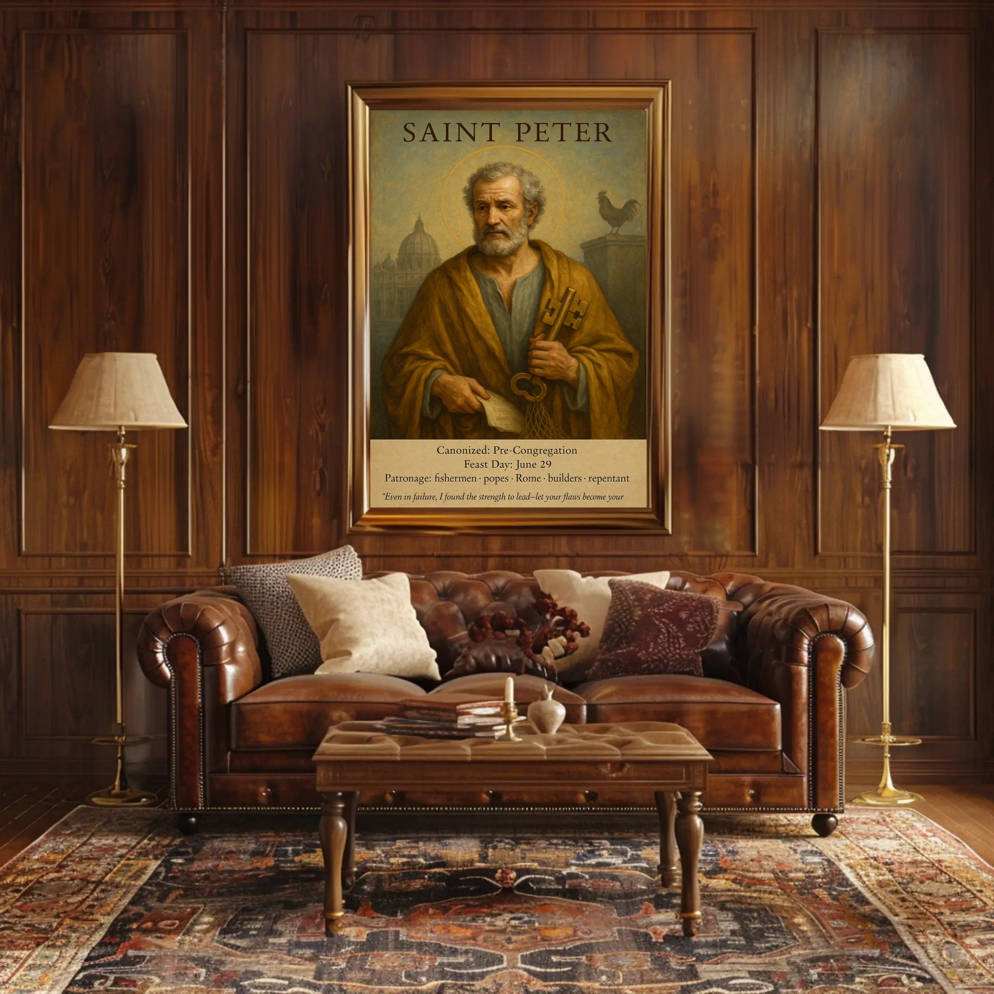 Saint Peter Religious Portrait Poster - Inspirational and Educational Poster