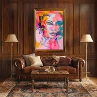 Vibrant Abstract Human Face Art Poster in Abstract Category PosterGoat