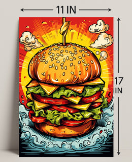 Towering Burger Delight Poster PosterGoat