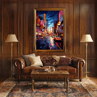 Neon Cityscape Poster