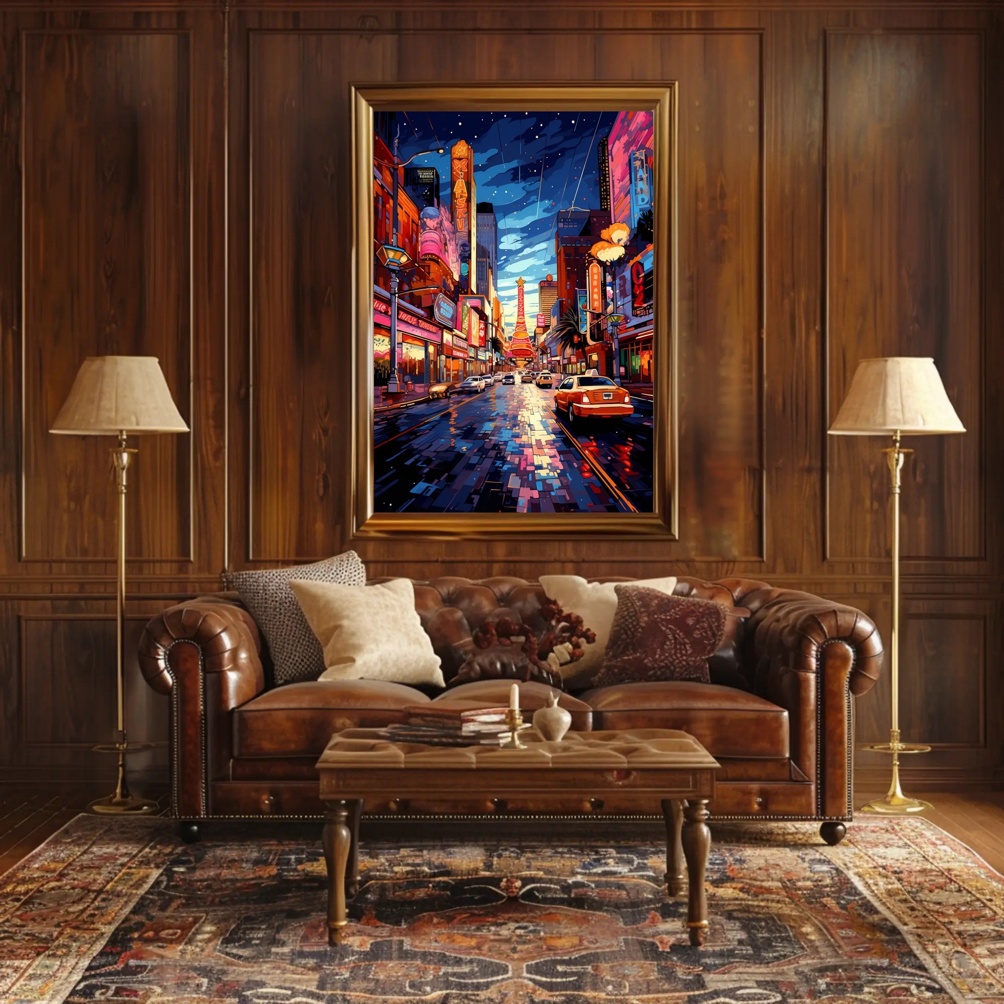 Neon Cityscape Poster