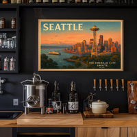 Seattle Travel Poster Art Print for Home Decor