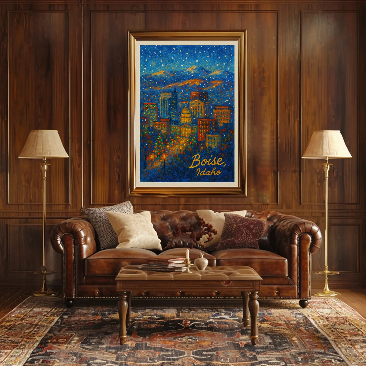 Boise, Idaho A Nighttime Cityscape Poster