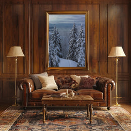 Serene Winter Landscape with Ski Tracks National Park Poster