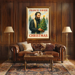 Francis Xavier's Festive Scene with Evergreen Trees - Historical or Presidential Poster