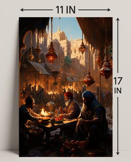 Market Scene In An Ancient City Poster