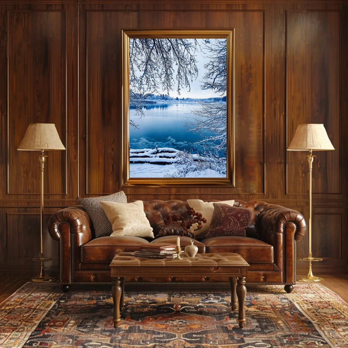 Winter Serenity By The Lake Poster
