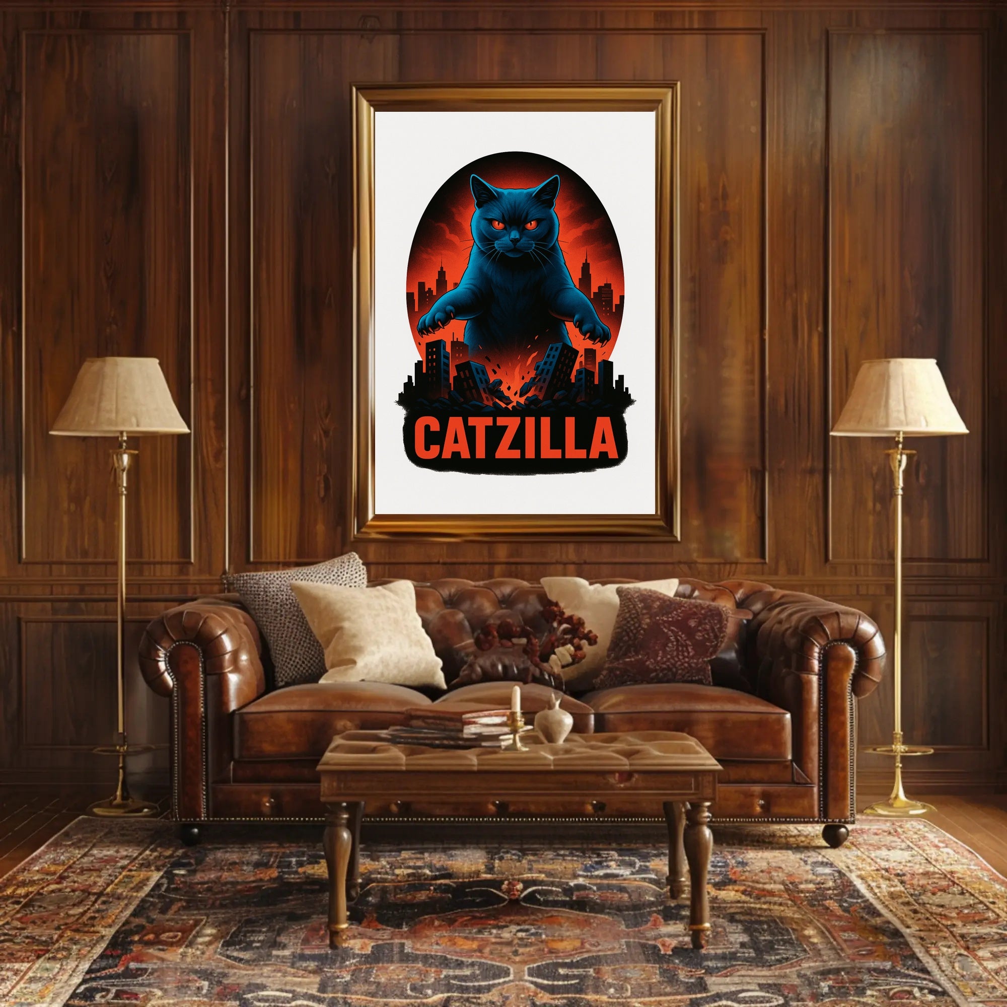 Catzilla Strikes! Poster PosterGoat
