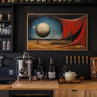 Surreal Spheres in Desert Landscape Artistic Poster