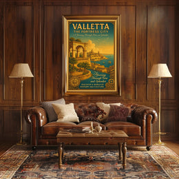 Valletta Vintage Travel Poster Wall Art Print