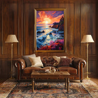 Vibrant Coastal Sunset Poster PosterGoat