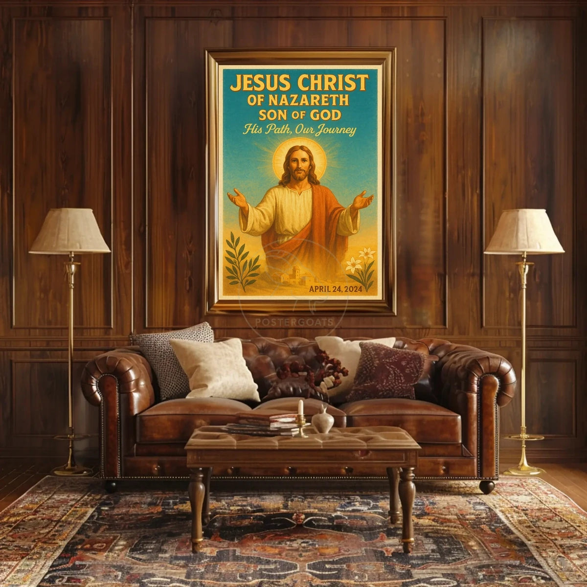 Sacred Jesus Vintage Art Religious Heritage Poster