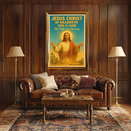 Sacred Jesus Vintage Art Religious Heritage Poster