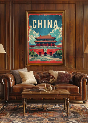 China Vintage Architectural Landmark Poster - Cultural or Heritage Poster