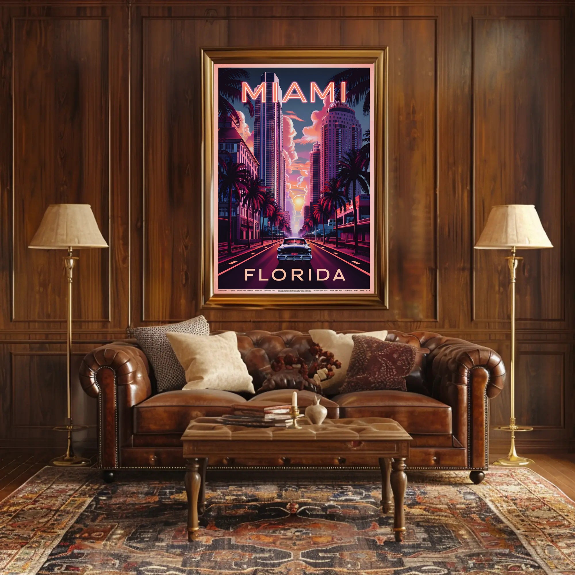 Miami Sunset Vibes Poster