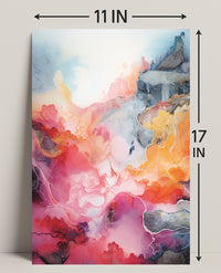 Abstract Colorful Waves Abstract Poster