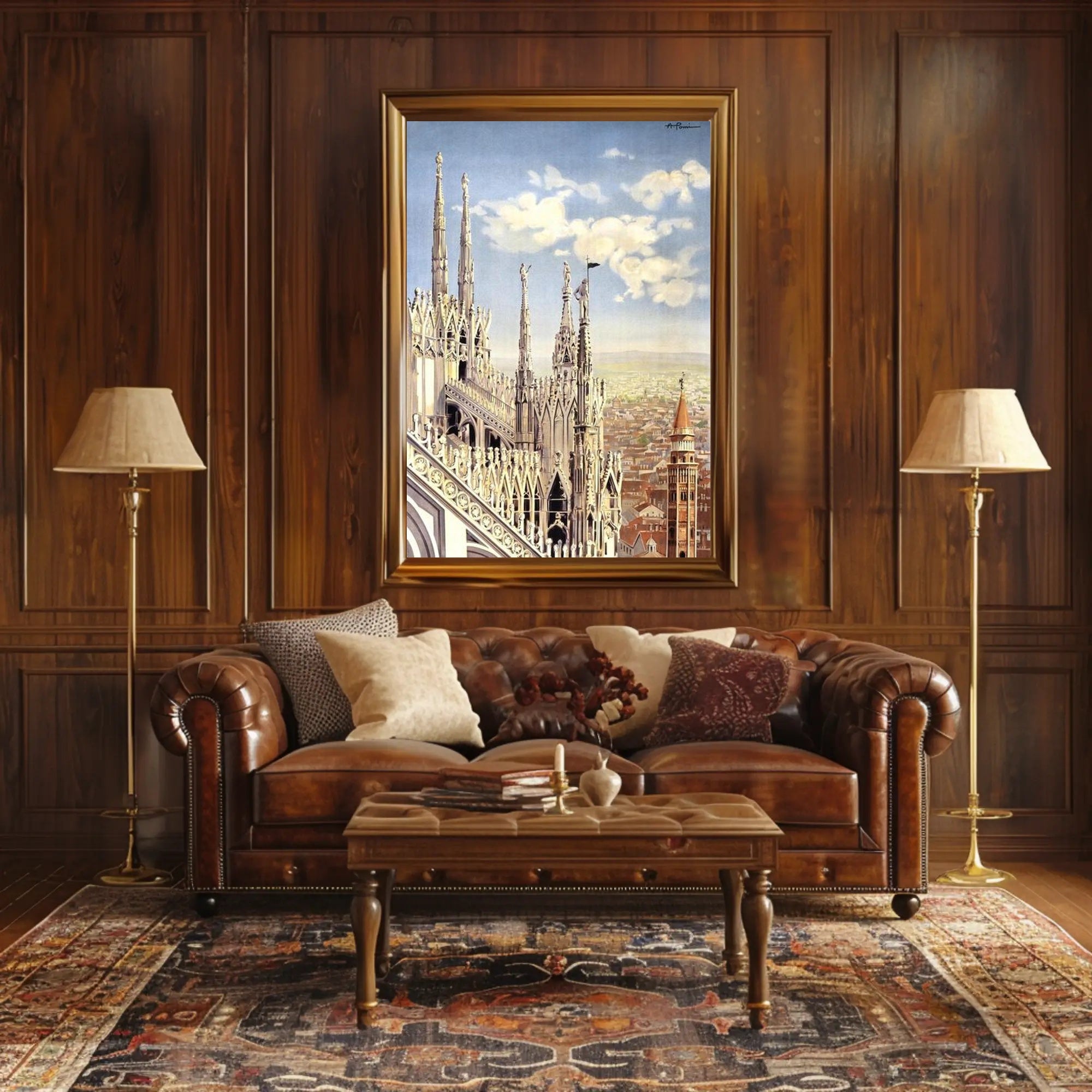 Gothic Architecture and Cityscape Poster PosterGoat