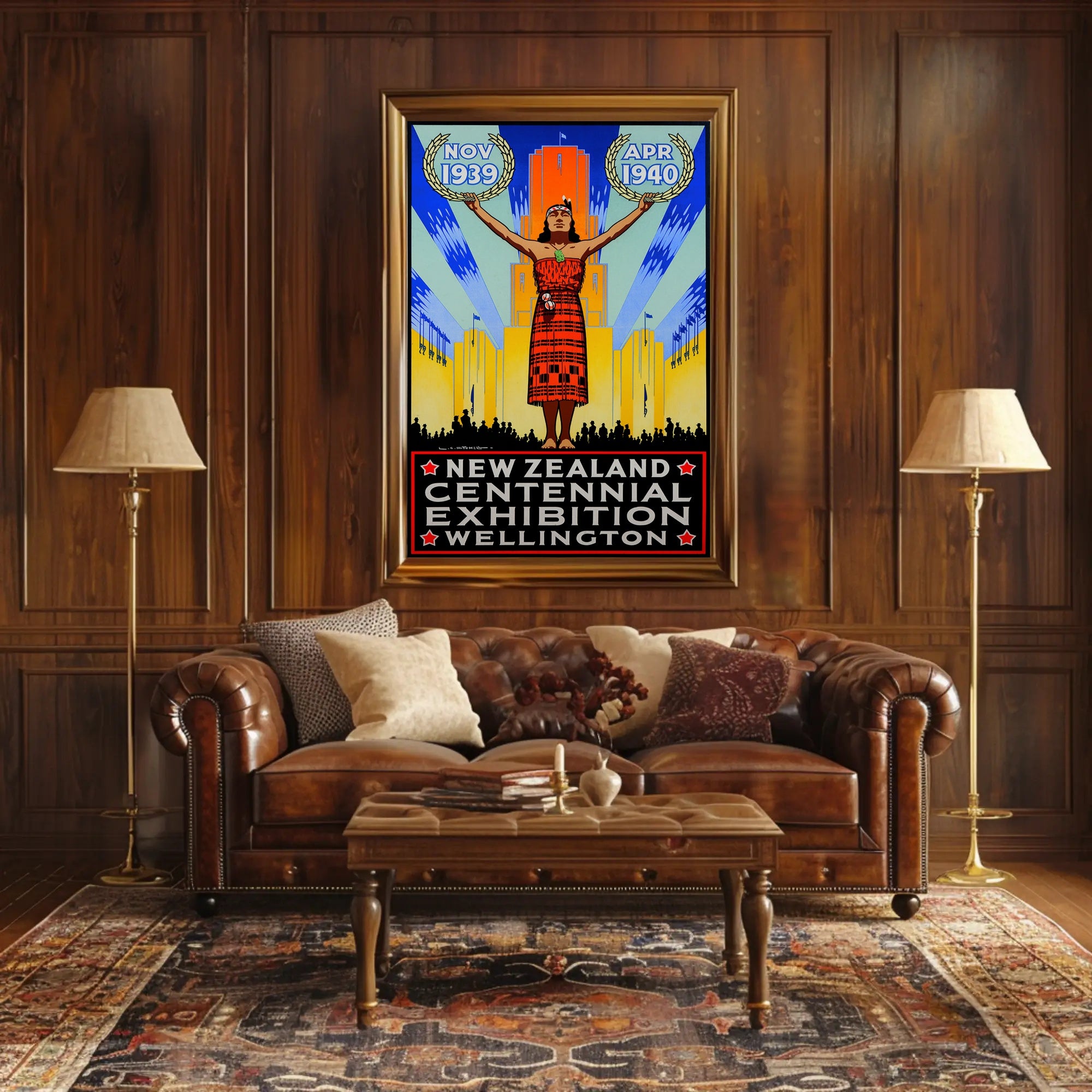New Zealand Centennial Art Deco Cultural or Heritage Poster