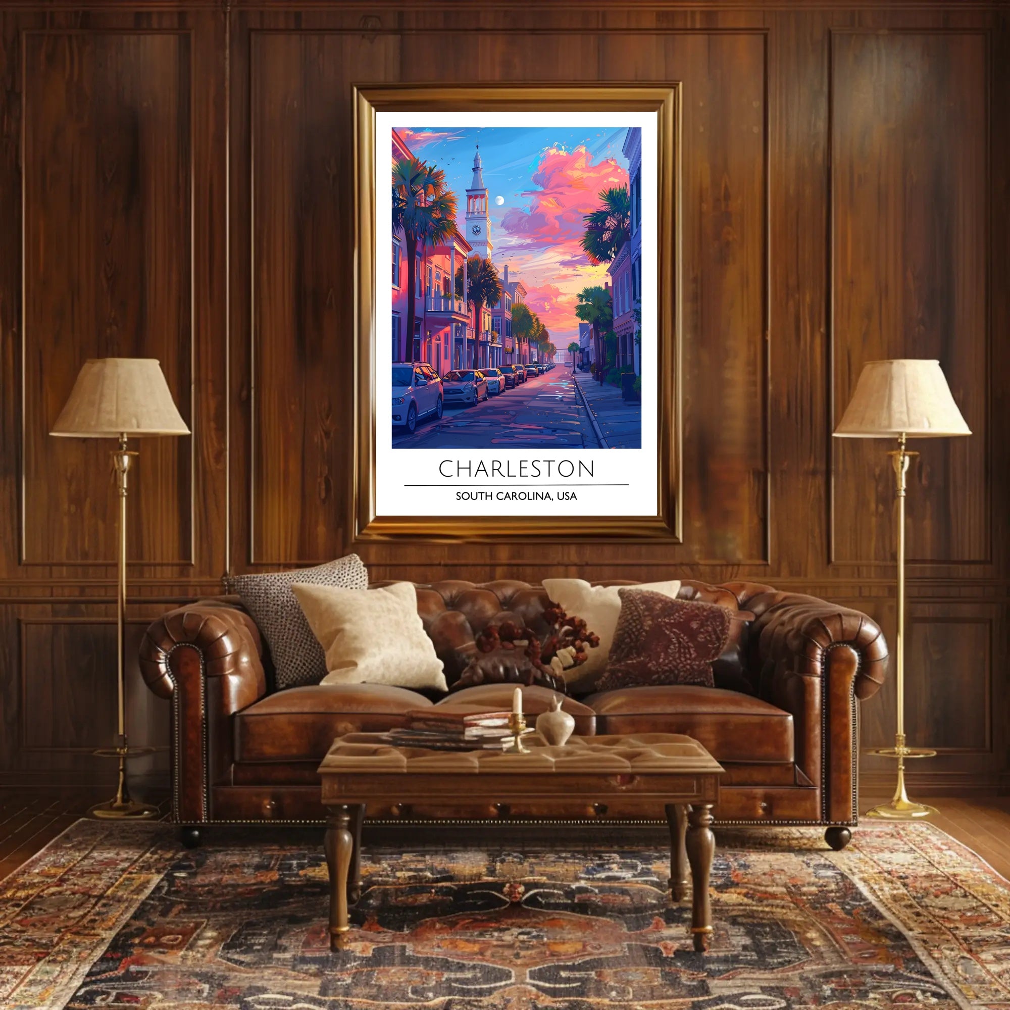 Charleston Street Scene: Vibrant Urban or Cityscape Poster