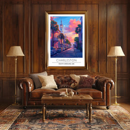 Charleston Street Scene: Vibrant Urban or Cityscape Poster