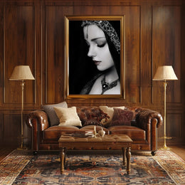 Medieval Elegance: Woman with Silver Jewelry Fantasy Poster PosterGoat