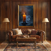 Photorealistic Burning Candle Travel Poster Wall Art PosterGoat