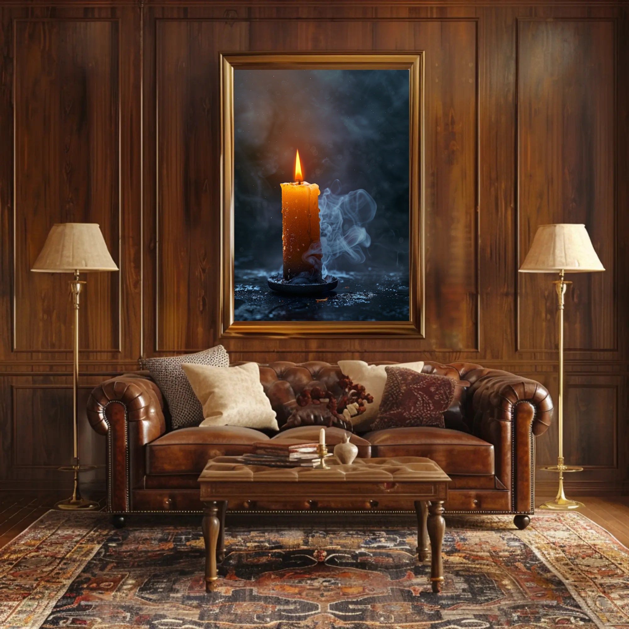 Photorealistic Burning Candle Travel Poster Wall Art PosterGoat