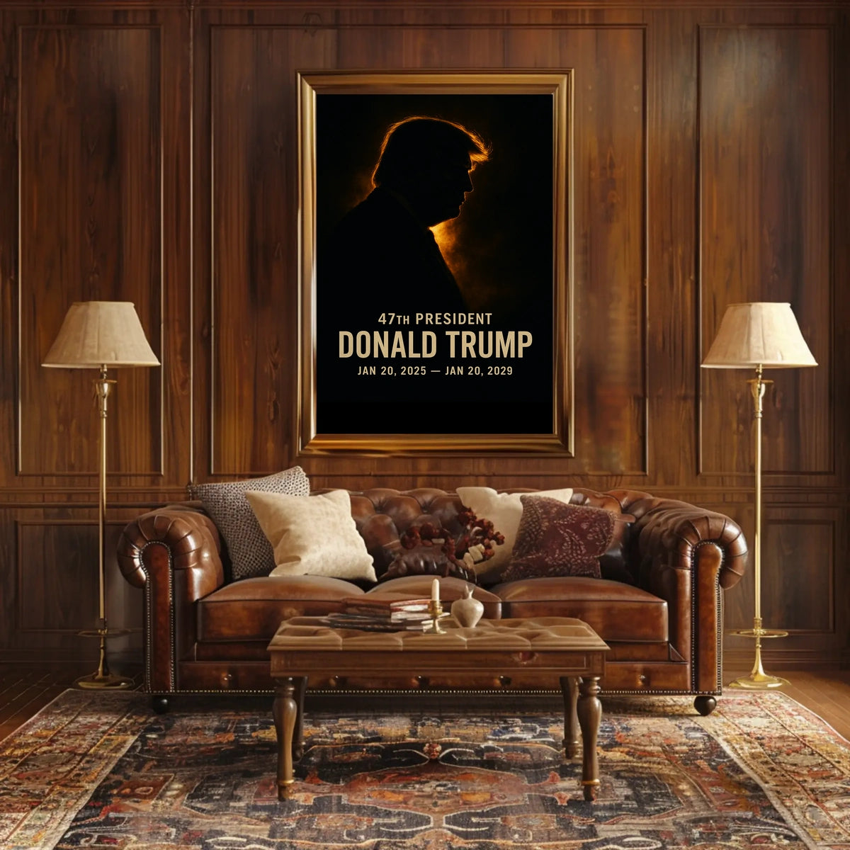 Donald Trump Resilience Sunset Patriotic Cinematic Poster