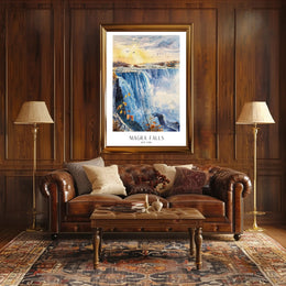 Niagara Falls New York Watercolor Scenic Travel Poster PosterGoat