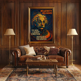 Albert Einstein Inspirational Abstract Art Poster