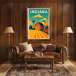 Indiana Farm Scene Poster