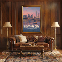 New York City Pastel-Hued Skyline Poster