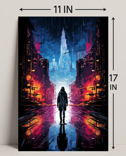 Neon Cityscape Poster