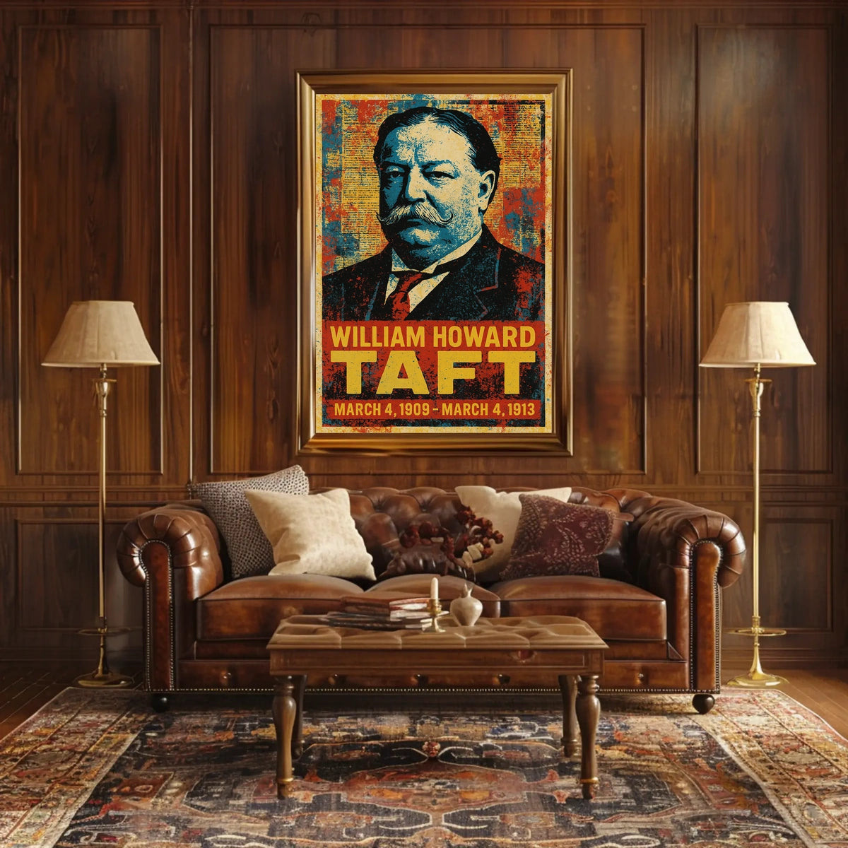 William Howard Taft 27th President of the United States Street Art Mashup Poster