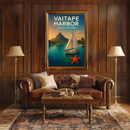 Vaitape Harbor Tropical Escape Travel Poster PosterGoat