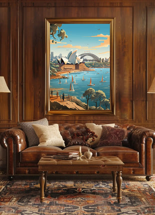 Sydney Iconic Landmarks Travel Poster