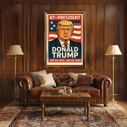 Presidential Leadership Bold Patriotic Political Propaganda Poster