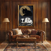 Mystical Cats Moonlight Fantasy or Mythology Poster PosterGoat