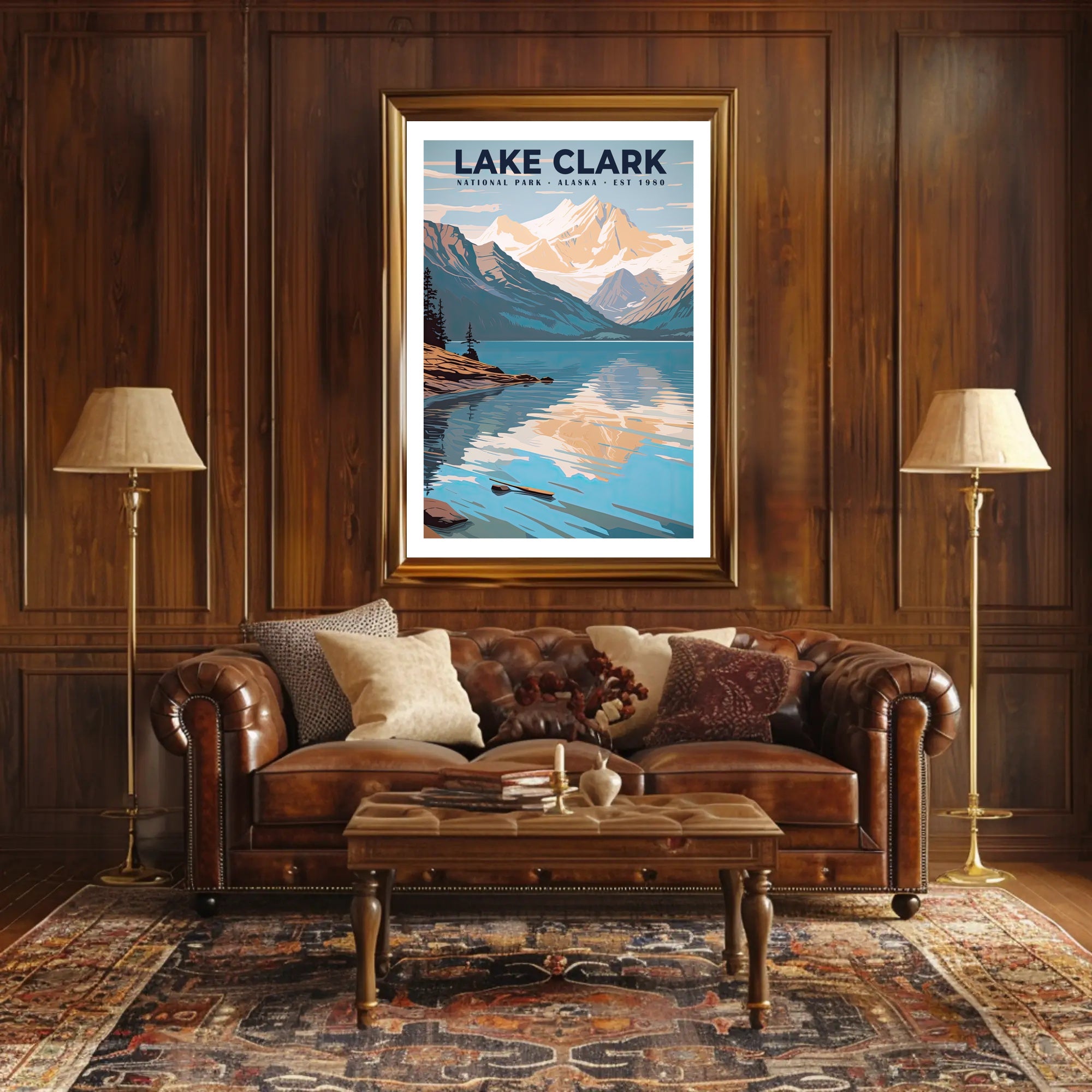 Lake Clark National Park Poster Vintage Travel Art