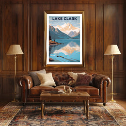 Lake Clark National Park Poster Vintage Travel Art