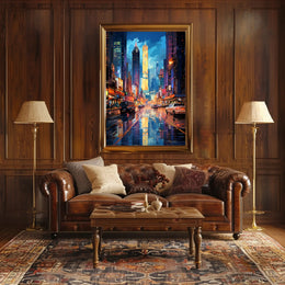Neon Cityscape Poster