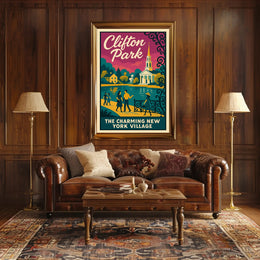 Historic Clifton Park New York Poster Vintage Wall Art