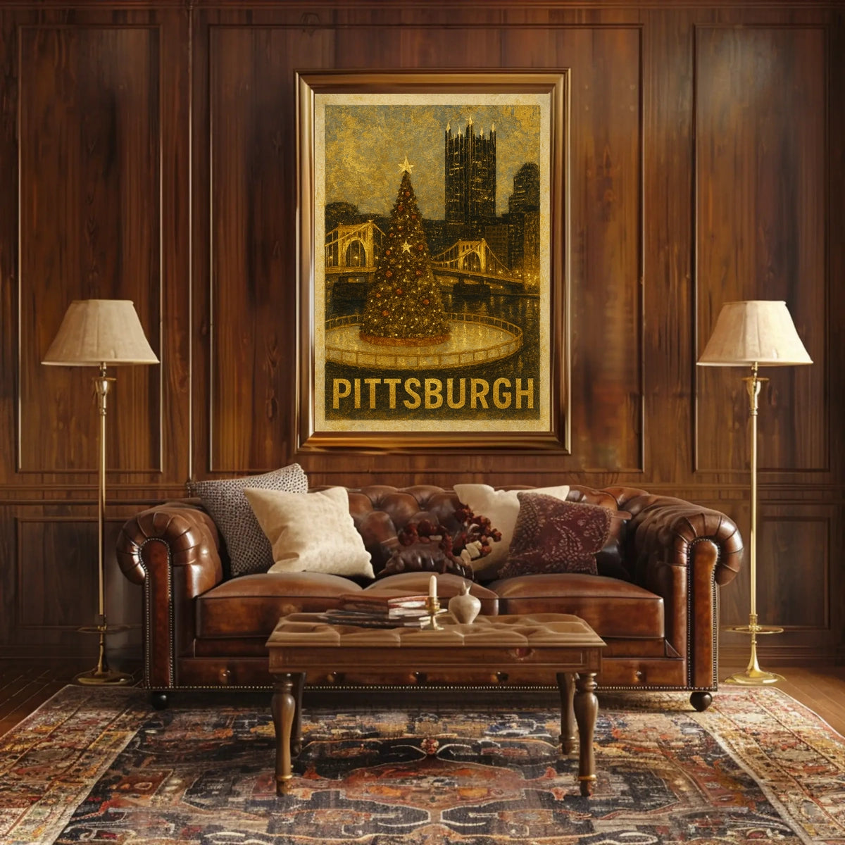 Pittsburgh Holiday Scene Poster