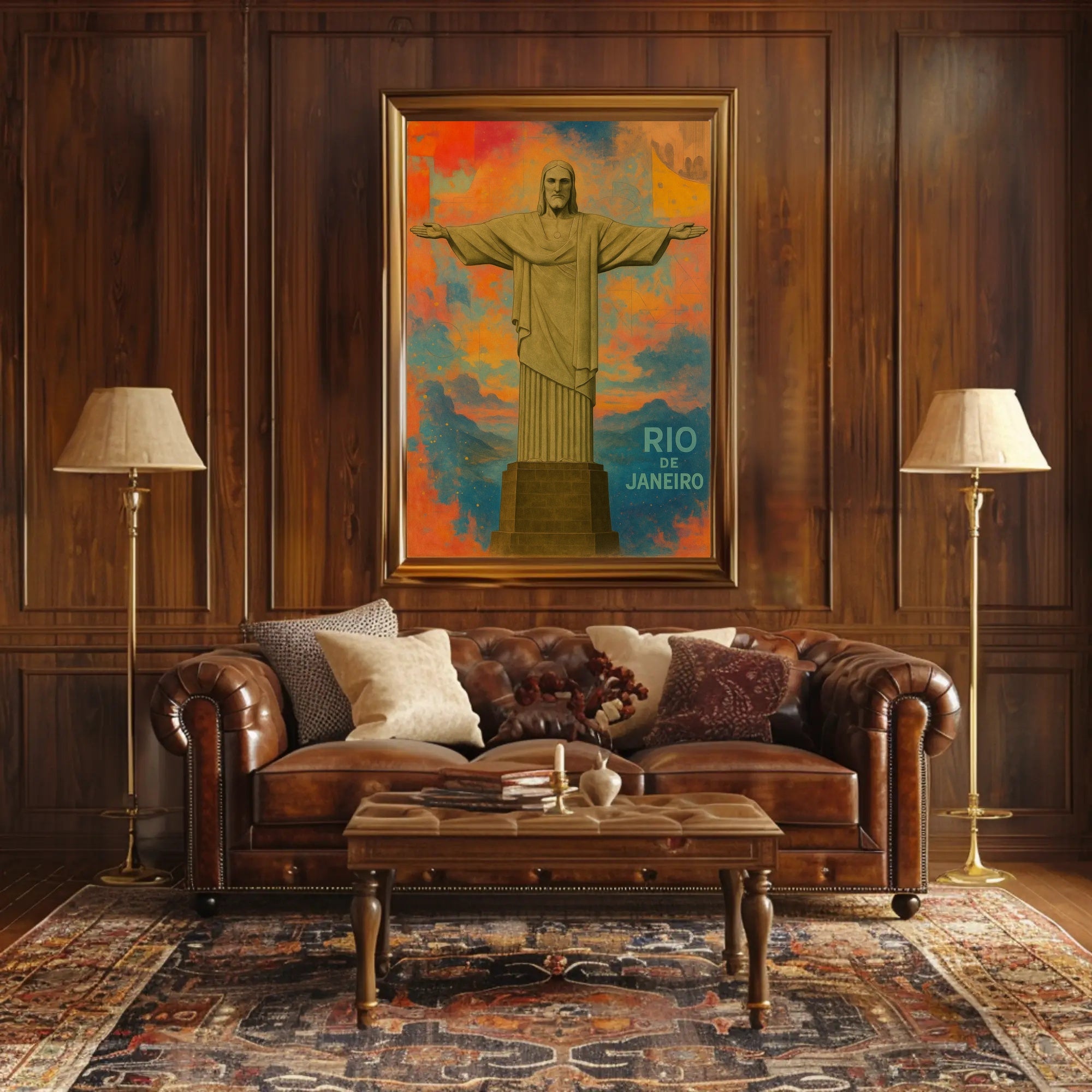 Christ the Redeemer Sunrise Travel Poster