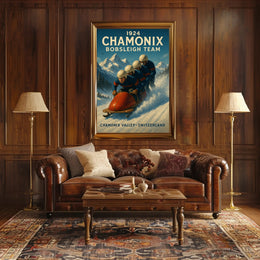 Chamonix Bobsleigh Team 1924 Poster
