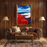 Vivid Landscape In American Flag Colors Abstract Poster
