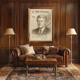 Bill Clinton 42nd President Sketch Poster Art Print PosterGoat