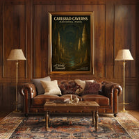 Carlsbad Caverns Vintage National Park Travel Poster
