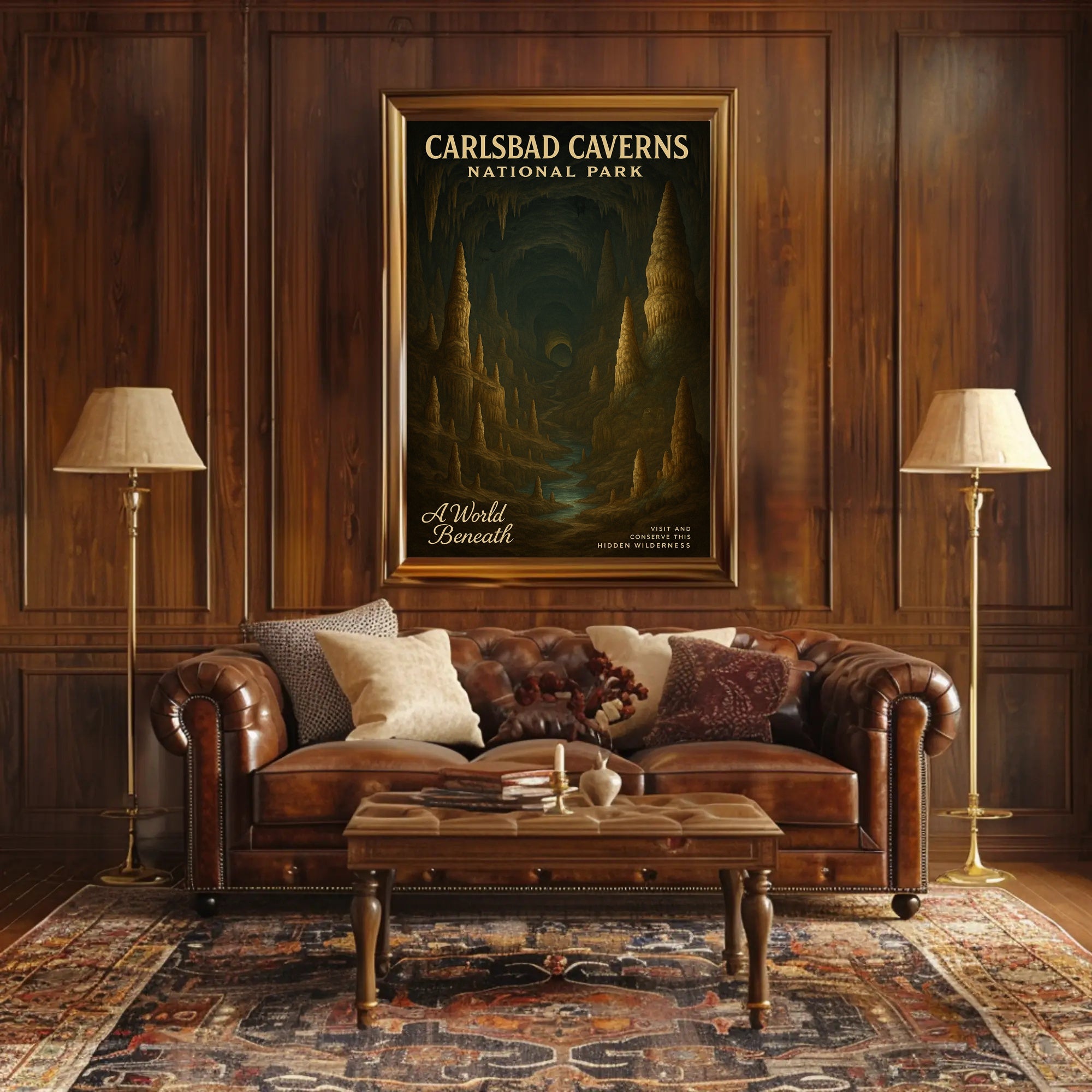 Carlsbad Caverns Vintage National Park Travel Poster