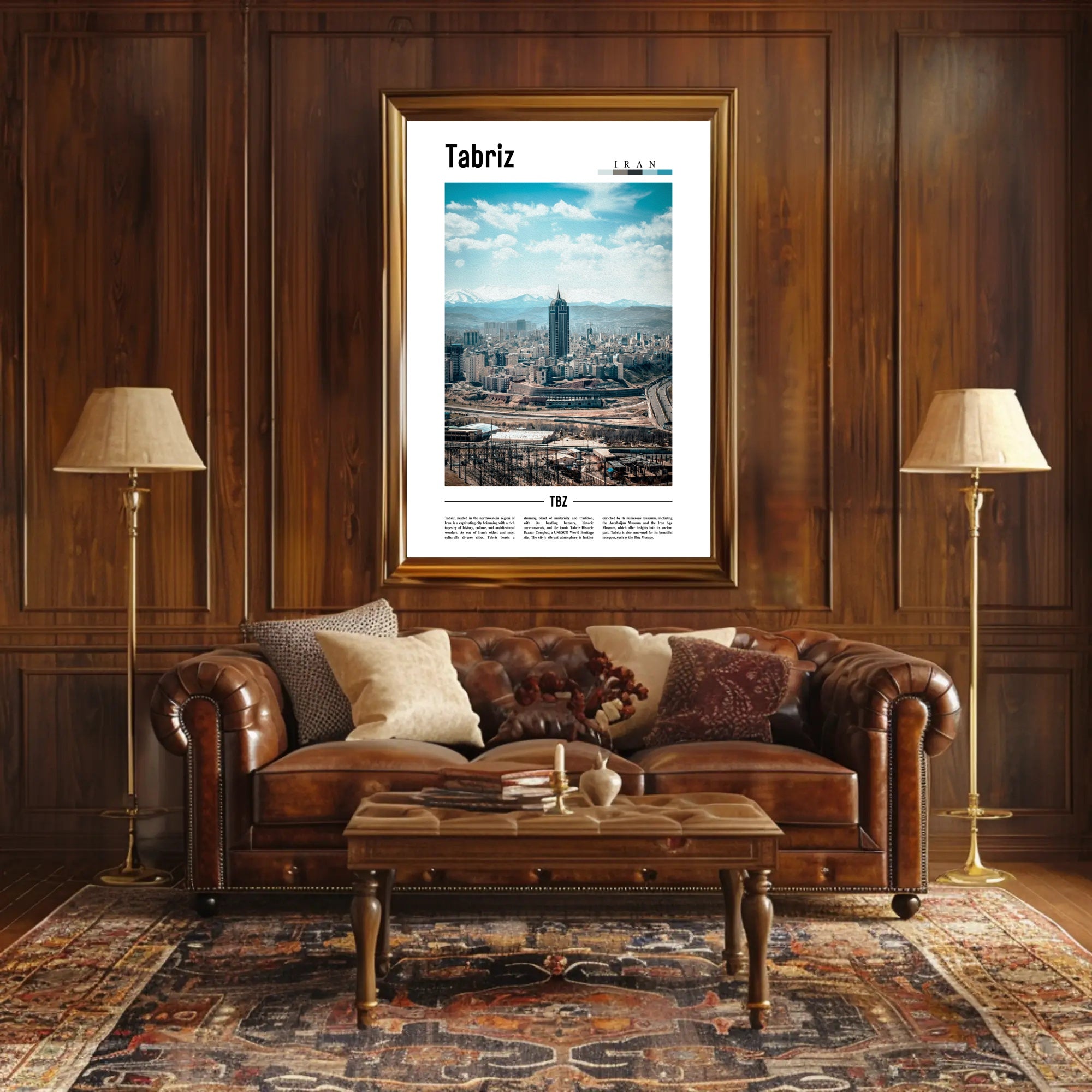 Tabriz Cityscape Urban Modernity Travel Poster PosterGoat